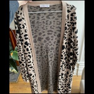 Long cheetah print cardigan